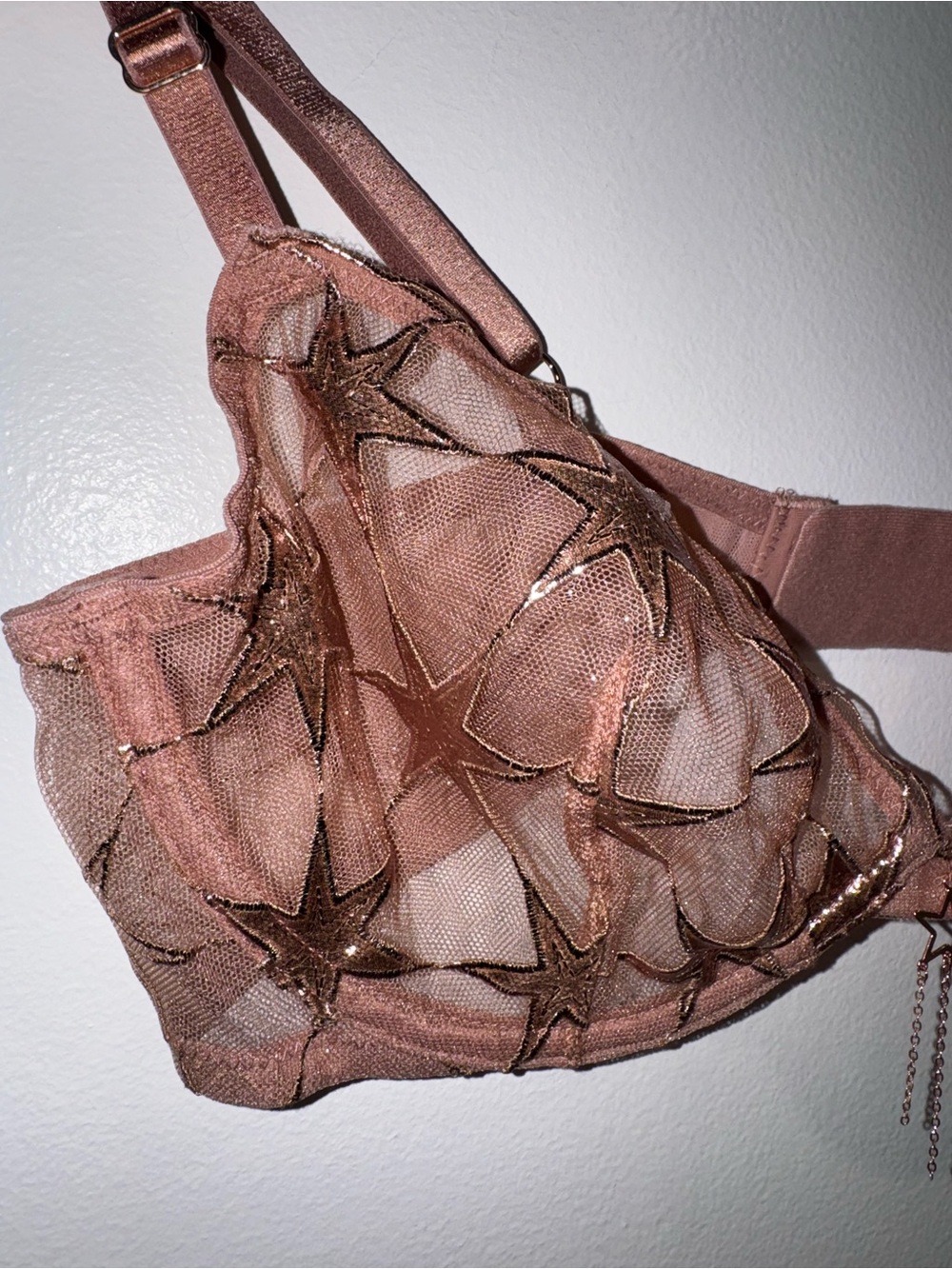 NWT Victoria’s Secret 36C Rose Gold Very Sexy Stardust Embroidery Demi Bra - Picture 7 of 11